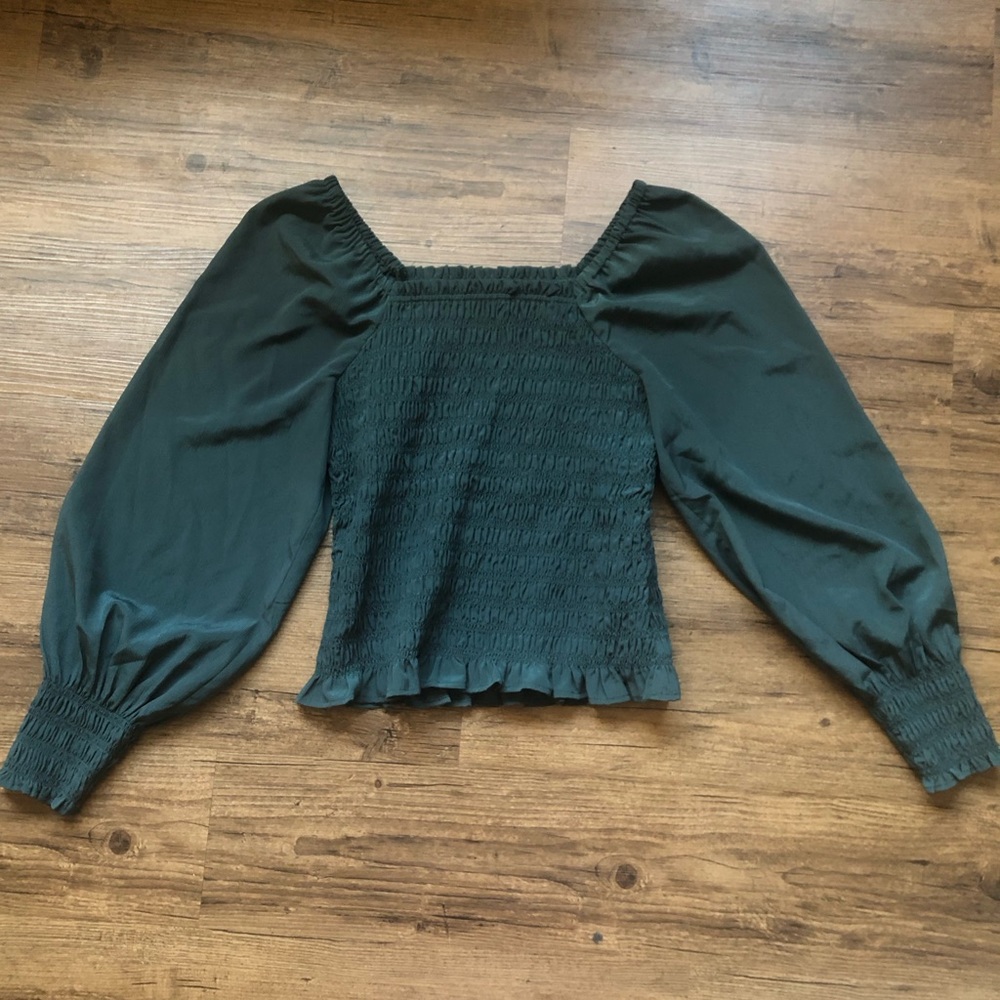 Madewell Lucie Bubble Sleeve Smocked Top